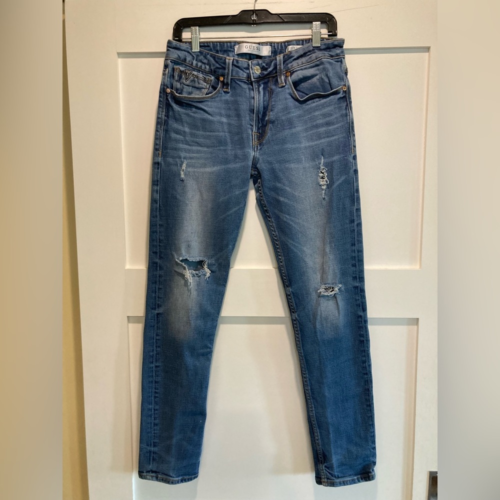 Guess Slim Tapered Distressed Size 31 Jeans